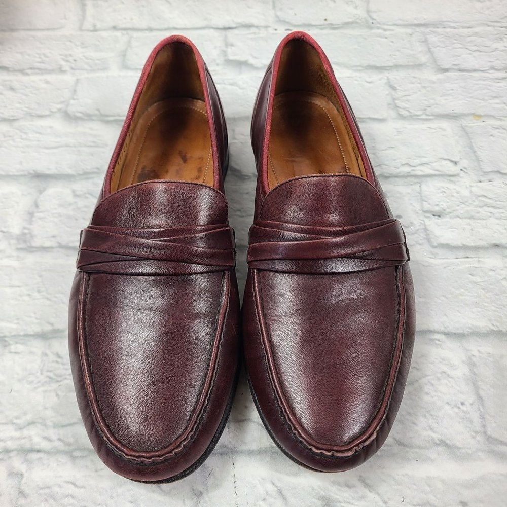 Allen Edmonds Size 11 Bergamo Deep Burgundy Leather Sip On Loafer